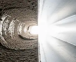 air duct cleaning services showing interior duct system inspection and cleaning in Tuscaloosa, AL